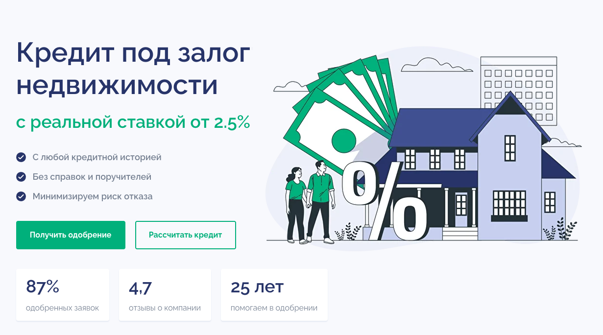 Разработка лендинга для кредитного брокера Депозит Инвест (Tilda)